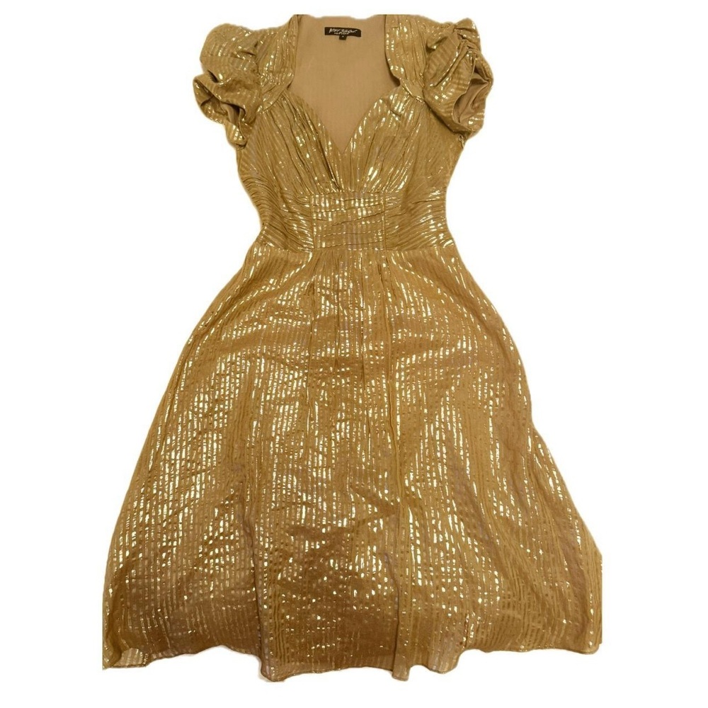 Rare Black Tag Gold/Silver Betsey Johnson Cap Sleeve Dress.